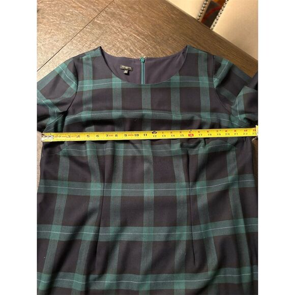 Talbots Women's Plus Size 16 Tartan Plaid Shift Dress 3/4 Sleeve - Picture 10 of 12